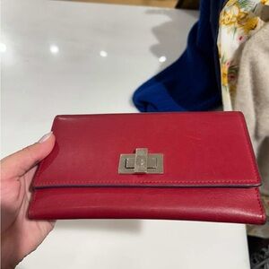 Fendi Red Leather Wallet